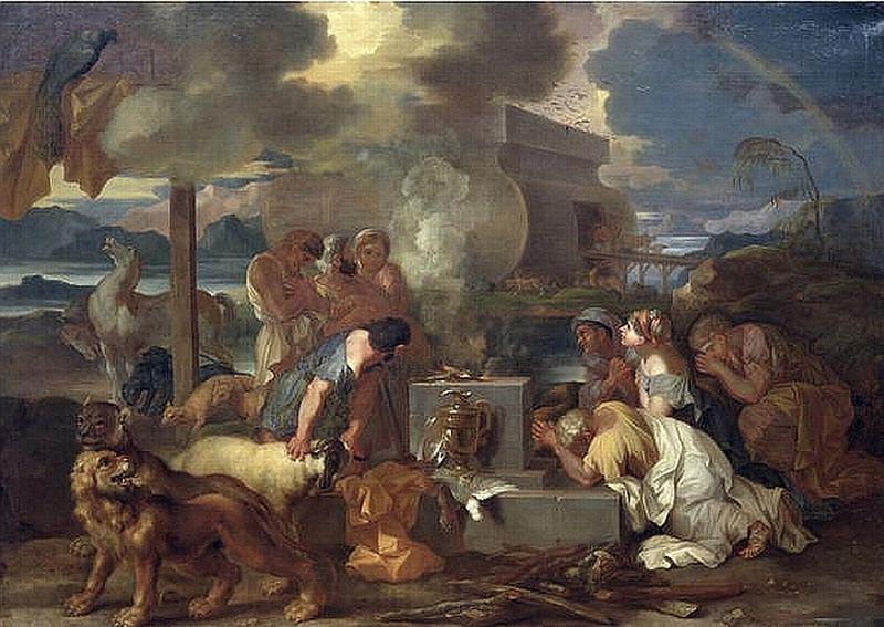 Sebastien Bourdon Sacrifice of Noah France oil painting art